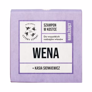 Nawilżający szampon w kostce WENA x Kasia Sienkiewicz, do wszystkich rodzajów włosów, 75g, Cztery Szpaki