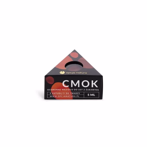 Ochronne mazidło do ust, CMOK, z żurawiną, 5ml, Opcja Natura Ochronne mazidło do ust, CMOK, z żurawiną, 5ml, Opcja Natura