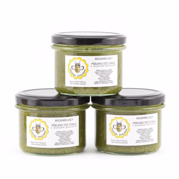 Peeling do ciała z woskiem pszczelim, regenerujący, 200 g, Miodowa Mydlarnia