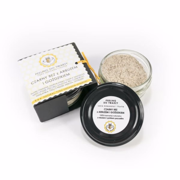 Peeling do twarzy, Czarny bez z arbuzem i goździkiem, 25 g, Miodowa Mydlarnia