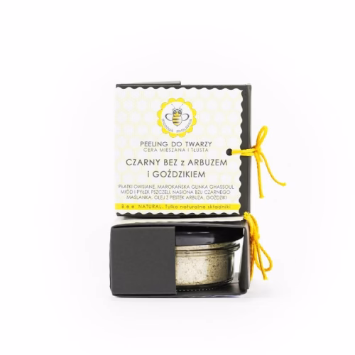 Peeling do twarzy, Czarny bez z arbuzem i goździkiem, 25 g, Miodowa Mydlarnia