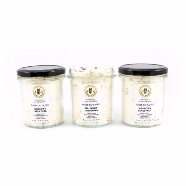 Puder do kąpieli, malinowa landrynka, 180 g, Miodowa Mydlarnia