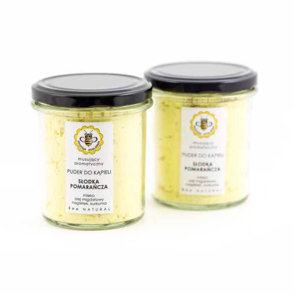 Puder do kąpieli Słodka Pomarańcza, musujący, 180 g, Miodowa Mydlarnia