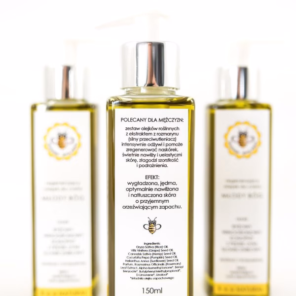 Regenerujący olejek do ciała, Młody Bóg, 150 ml, Miodowa Mydlarnia