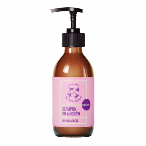 Szampon nawilżający, Łopian i Agrest, 300ml, Cztery Szpaki