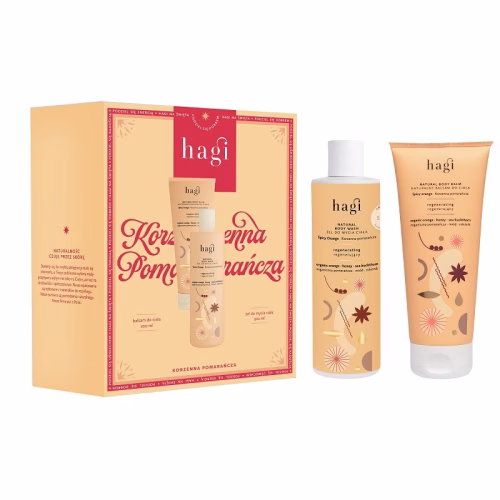 ZESTAW KORZENNA POMARAŃCZA: Balsam do ciała 200 ml + żel do mycia ciała 300 ml, Hagi