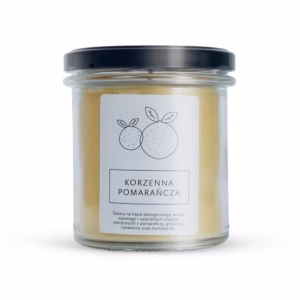 Świeca na bazie ekologicznego wosku sojowego, KORZENNA POMARAŃCZA, 230 g, Hagi